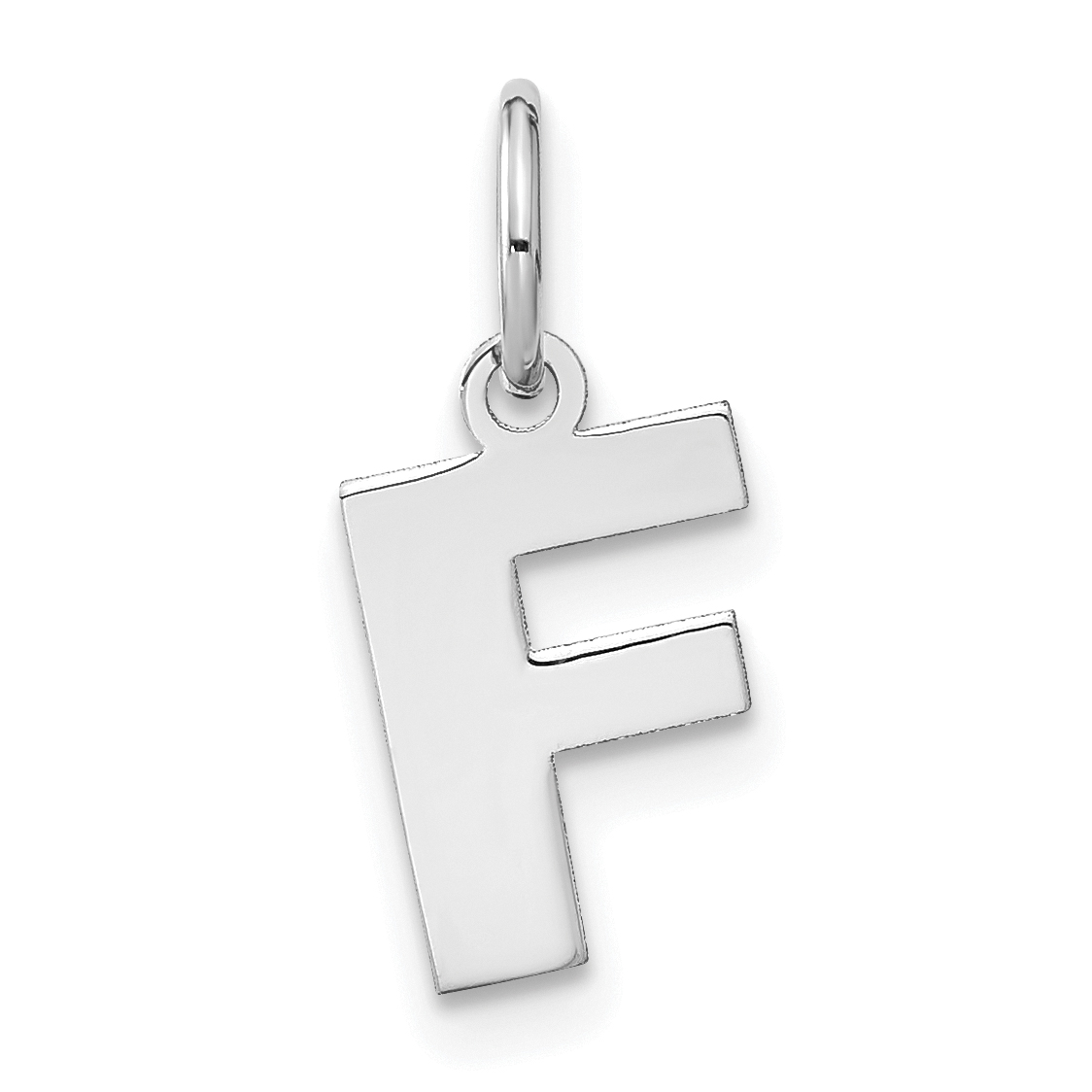 Sterling Silver Rhodium-Plated Letter F Initial Pendant